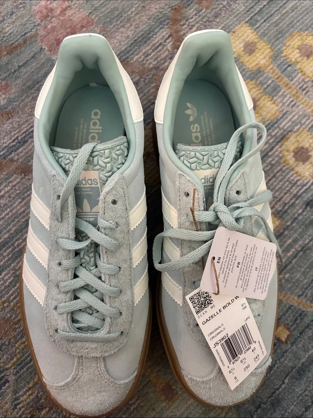 adidas Light Mint Green Platform Sneaker with Gum Sole